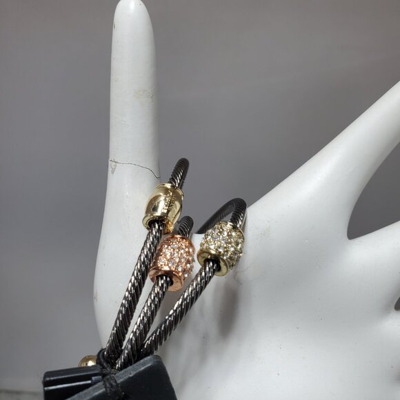 Armani Exchange Mixed Metal Cable Cuff Bracelets – Set of 3 - Picture 11 of 12